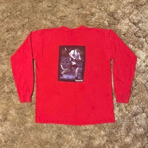 Vintage 90s Timberland Performance Longsleeve Biker T-Shirt Red Large
